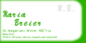 maria breier business card